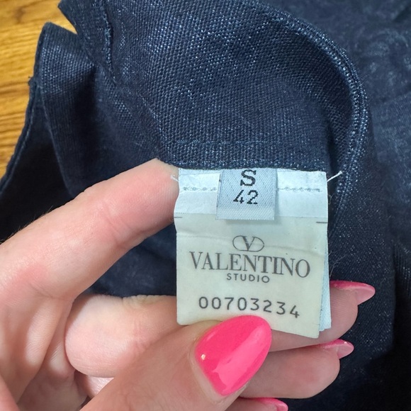 Vintage Valentino Wrap Pencil Floral Denim Skirt Size Small - Picture 8 of 13